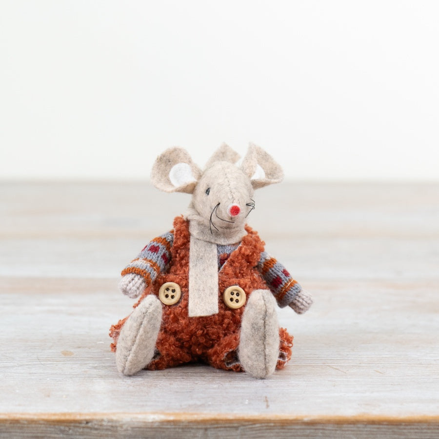 Sitting Fabric Mouse Decoration- 3 colours