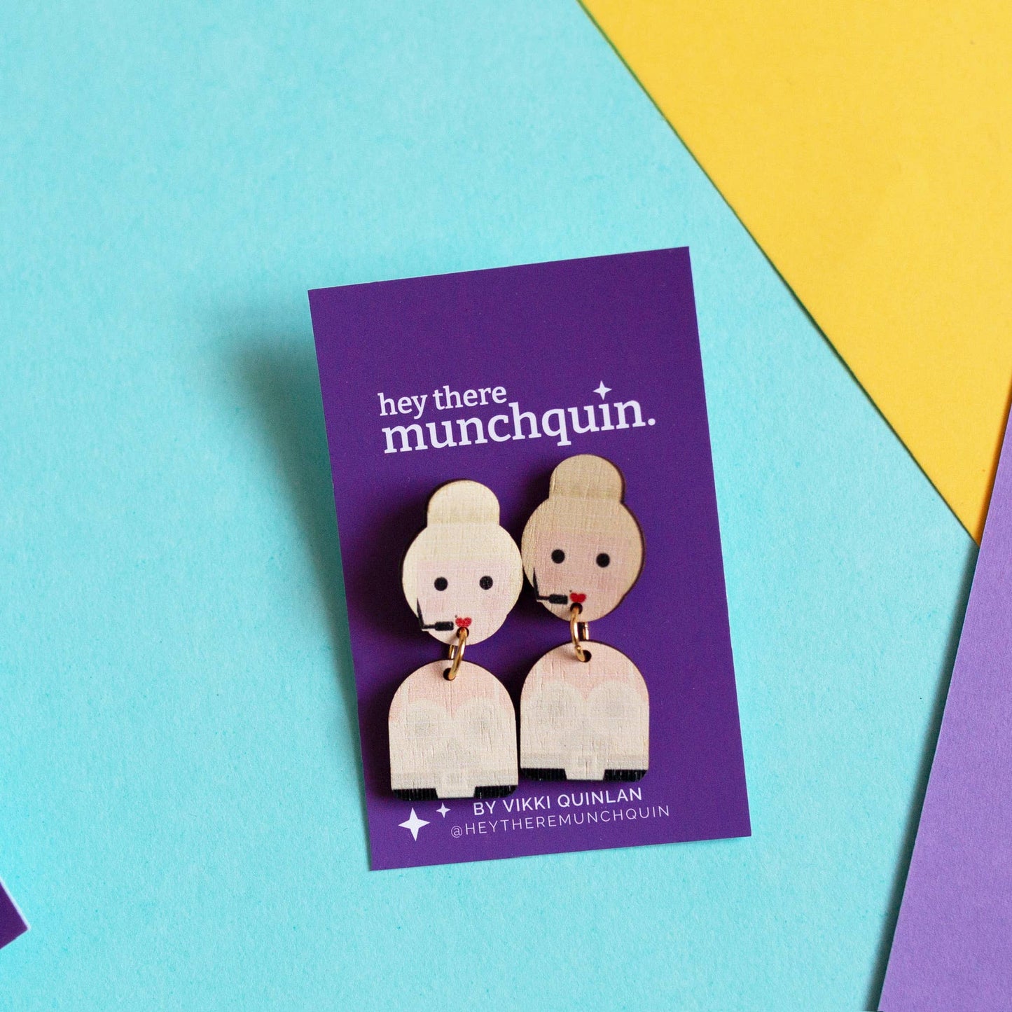 Liam Gallagher inspired - wooden dangle earrings