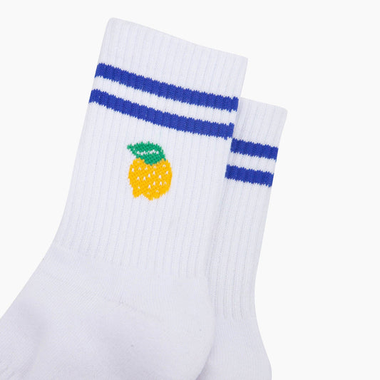 Lemon Organic Cotton Sports Socks in White: UK 3-7 | EU 36-40 | US 5-9