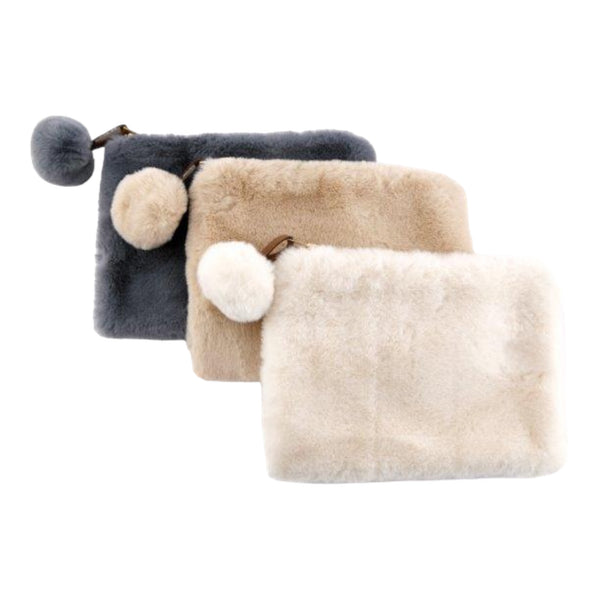 Faux Fur Make Up / Toiletry Bag Pouch