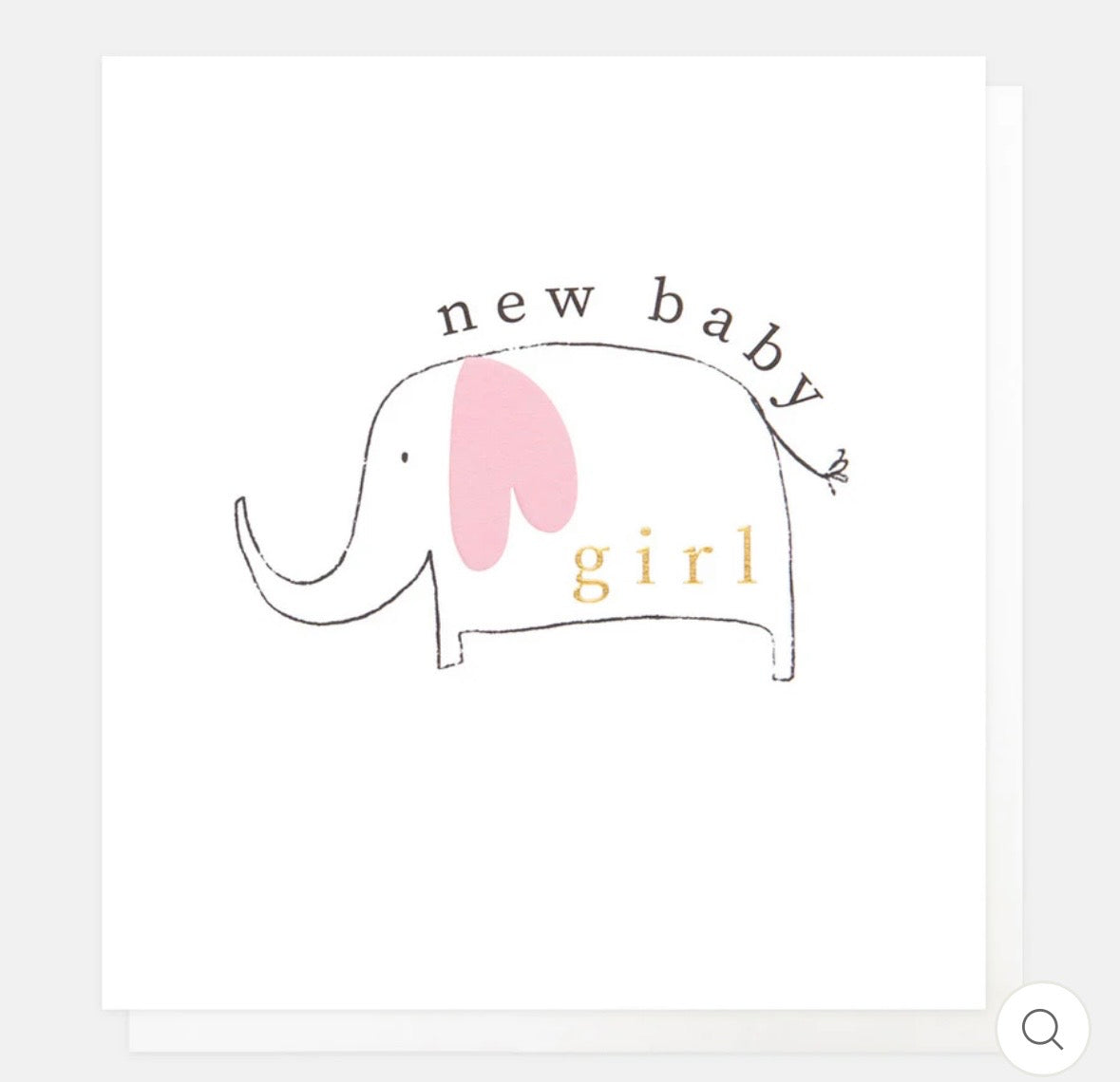 New Baby Girl Pink Elephant Card