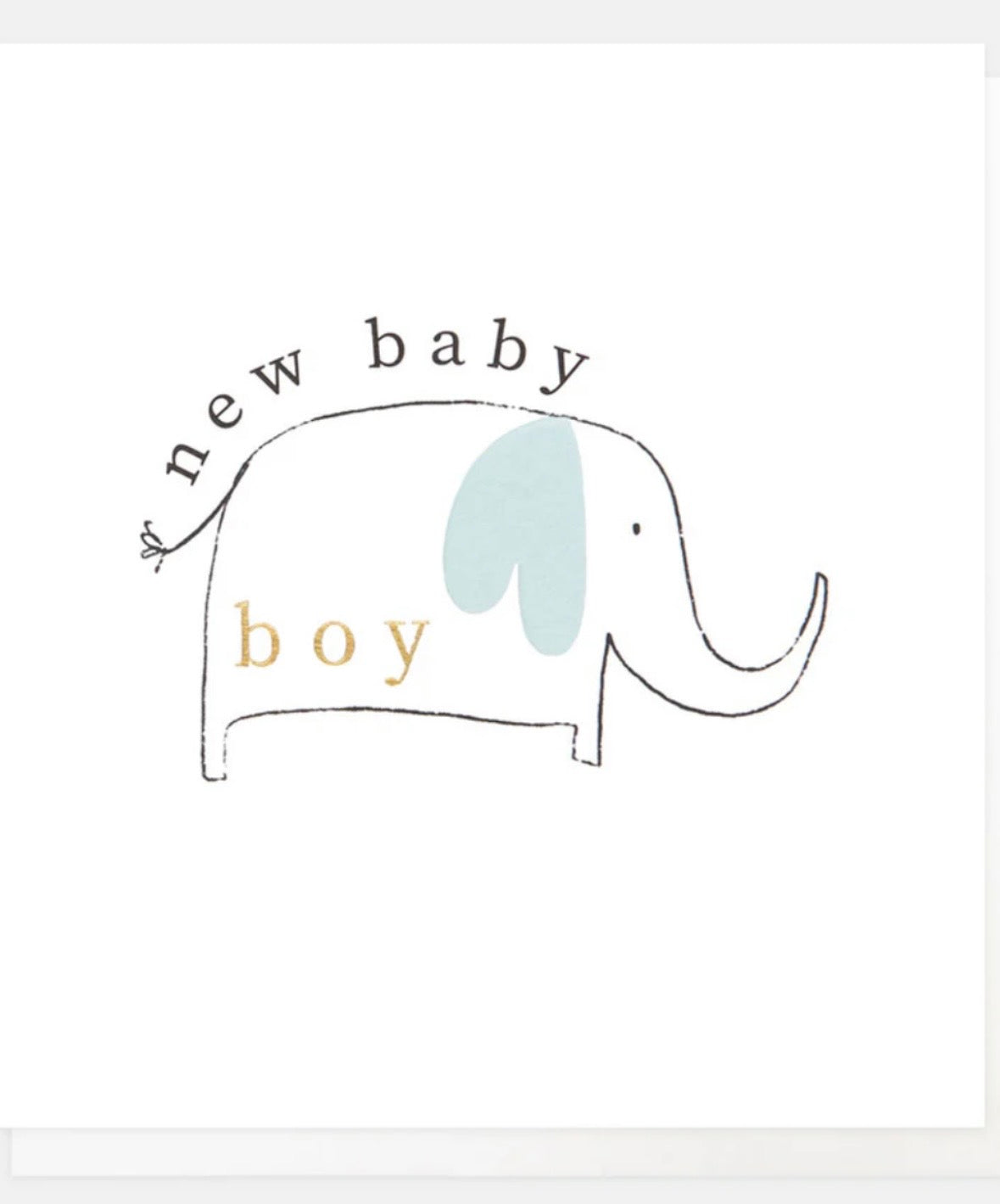 New Baby Boy Blue Elephant Card