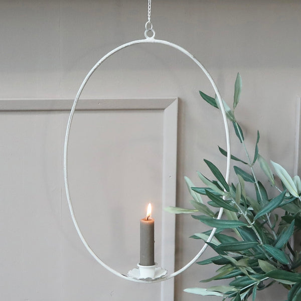 Antique White Hanging Candle Holder