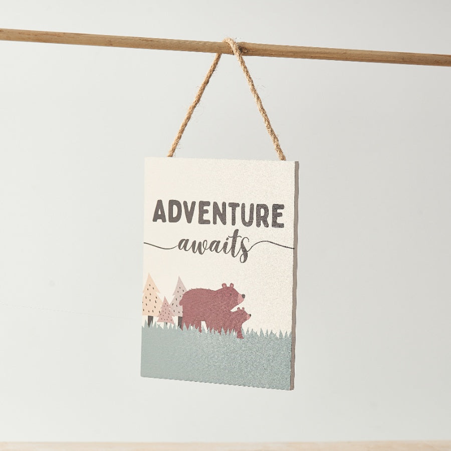 Adventure Awaits Wooden Sign