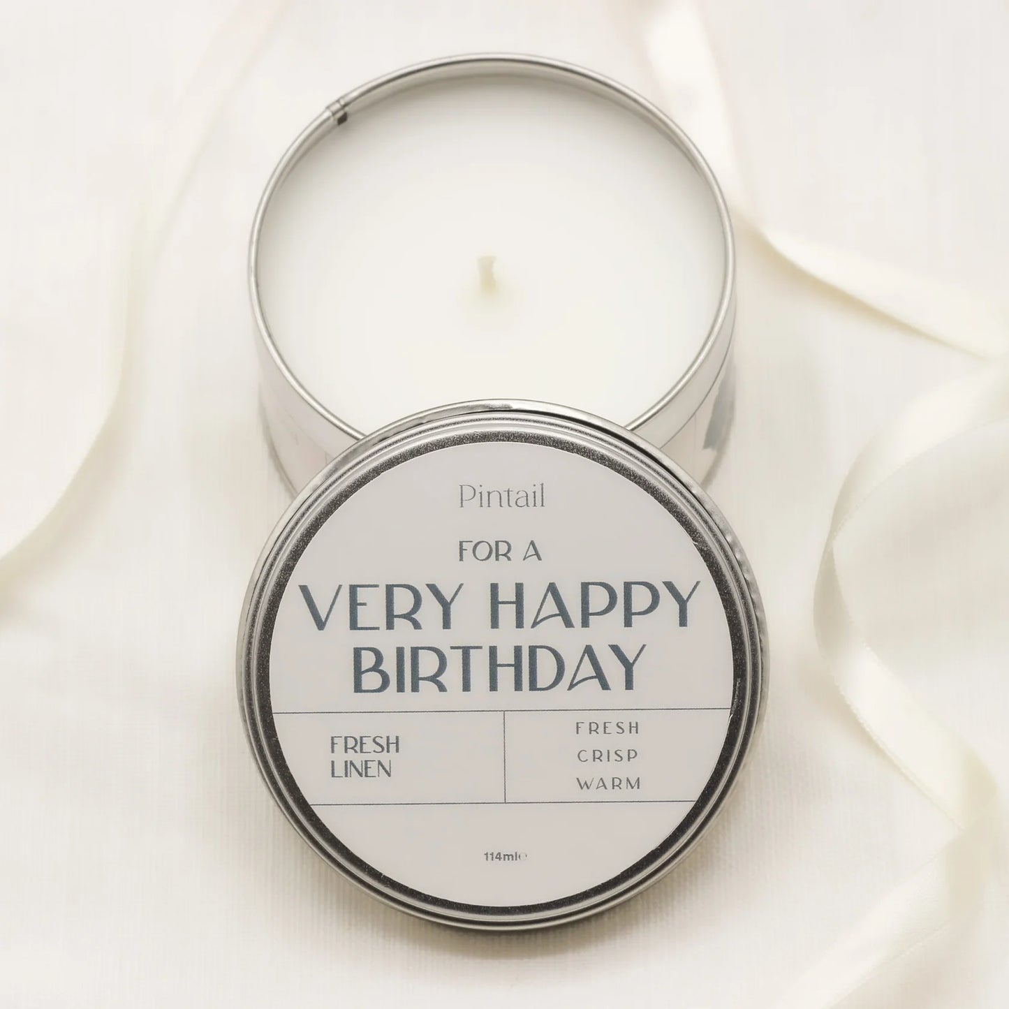 'For a Very Happy Birthday' Fresh Linen Occasion Candle
