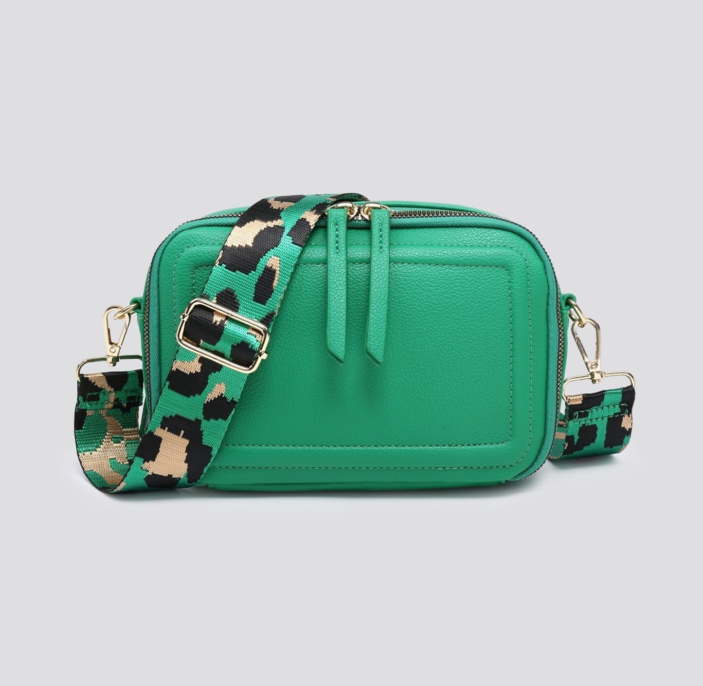 Faux Leather Two Compartment Across Body Bag