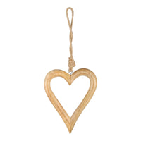 Carved Wooden Hanging Heart - 2 sizes