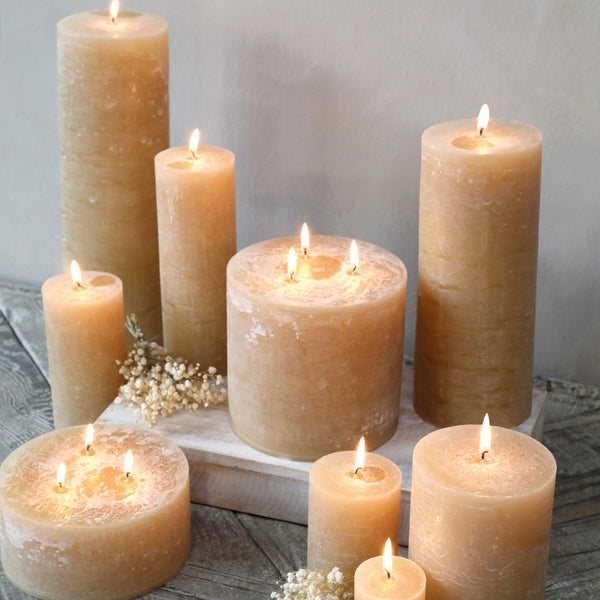 Honey Rustic Pillar Candle - 3 sizes available