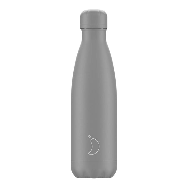 Chilly's Reusable Water Bottle 500ml, Monochrome All Grey