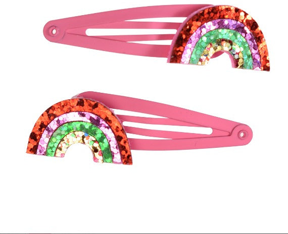 Glitter Rainbow Hair Clips