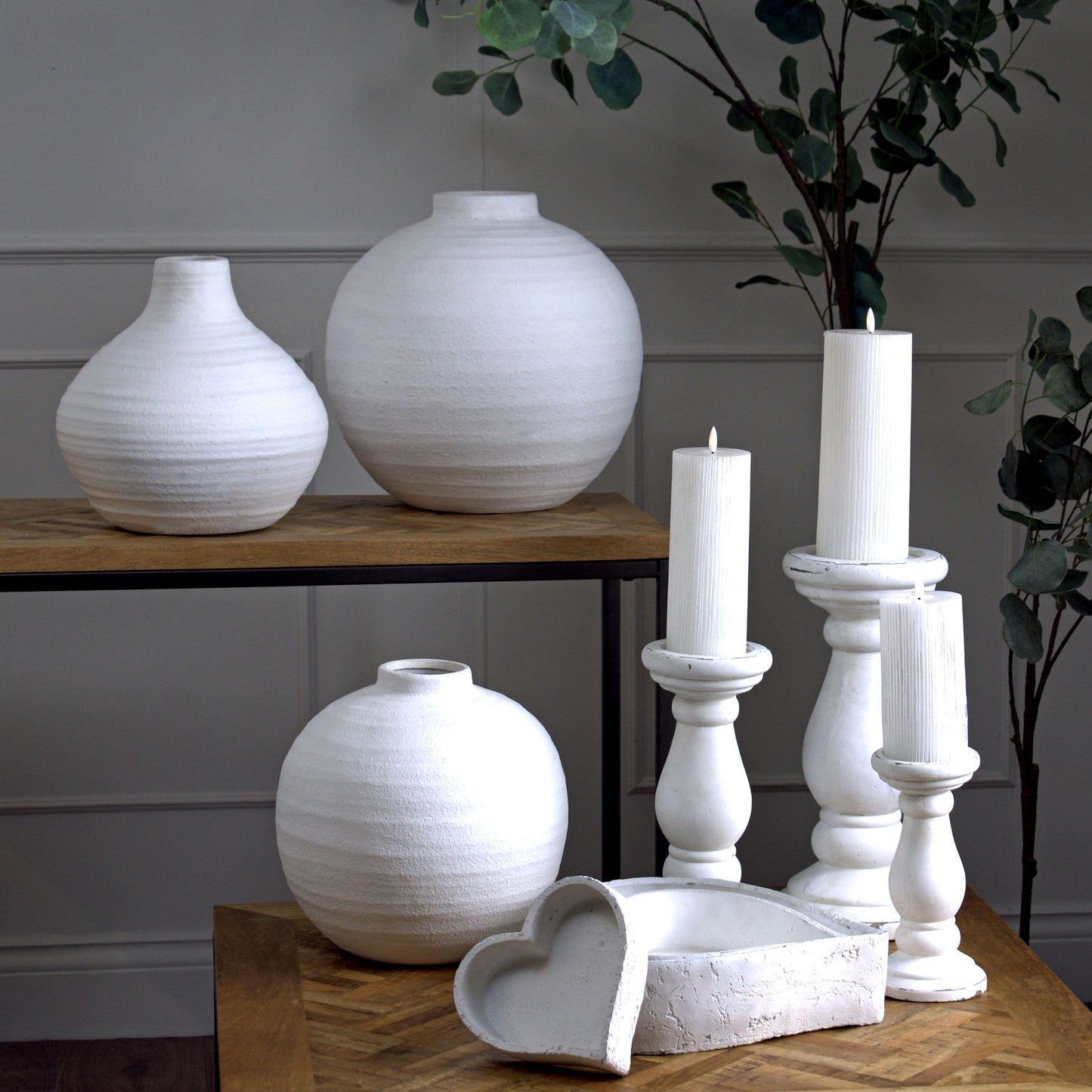 Matt White Round Vase