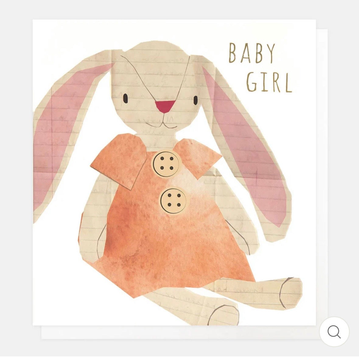 Rabbit New Baby Girl Card