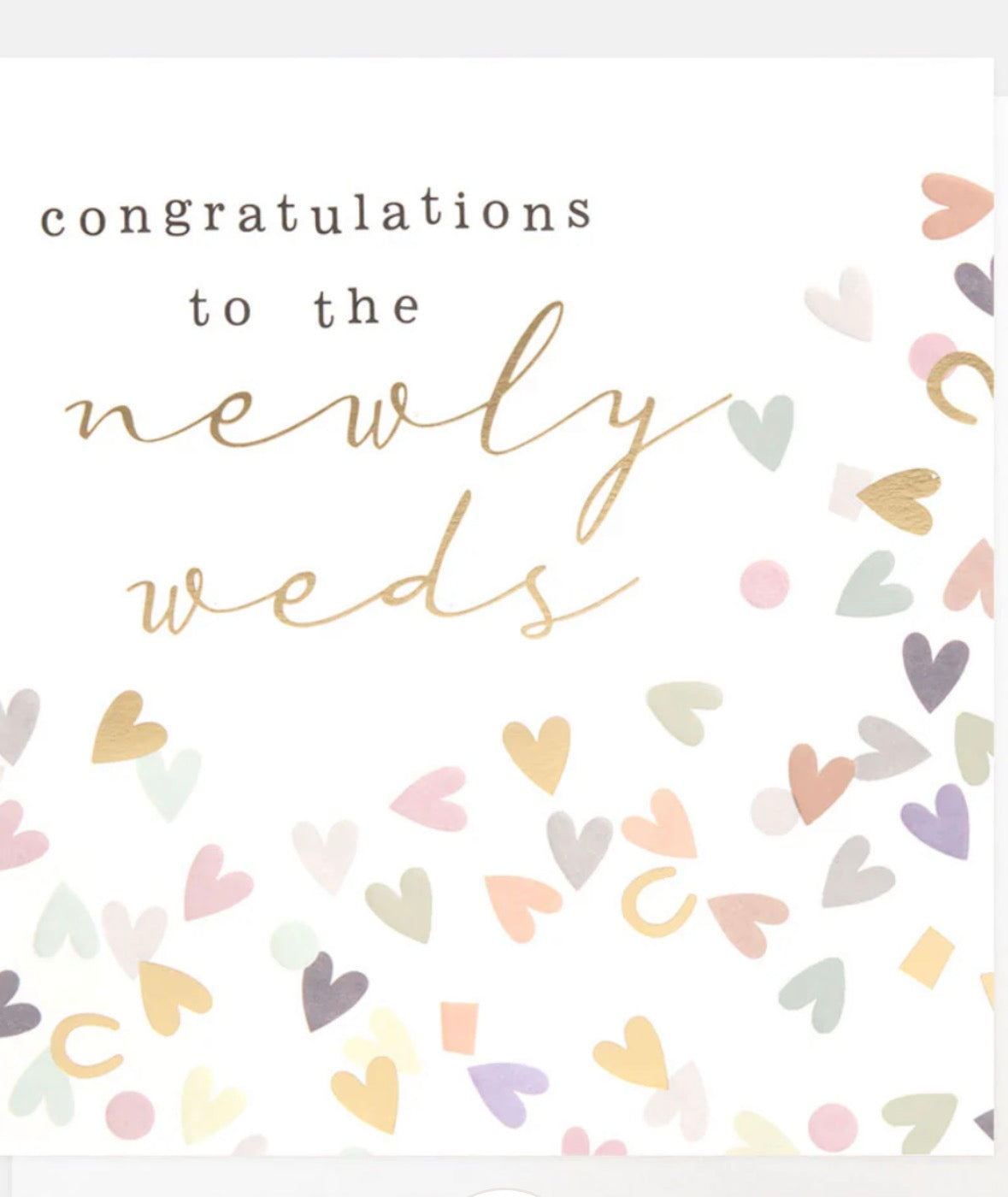 Hearts Confetti Newlyweds Wedding Card