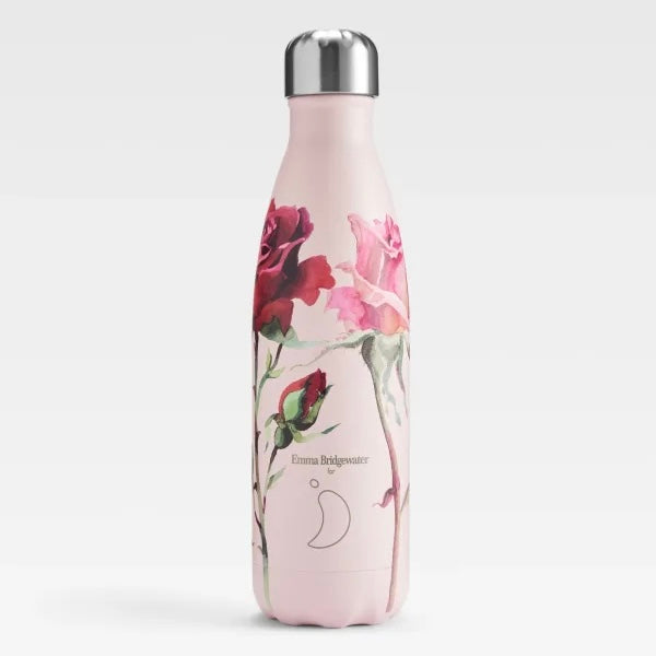 Chilly's Reusable Water Bottle 500ml, Emma Bridgewater Roses