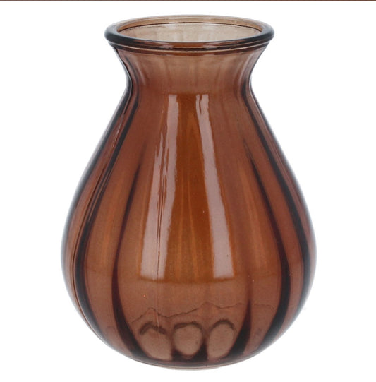 Dark Amber Posy Glass Vase 15cm