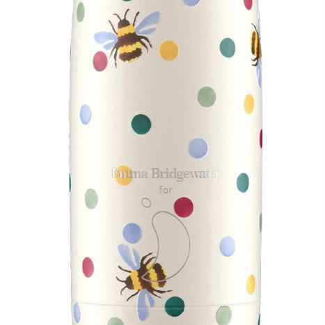 Chilly's Reusable Water Bottle 500ml - Emma Bridgewater - Polka Dots & Bees