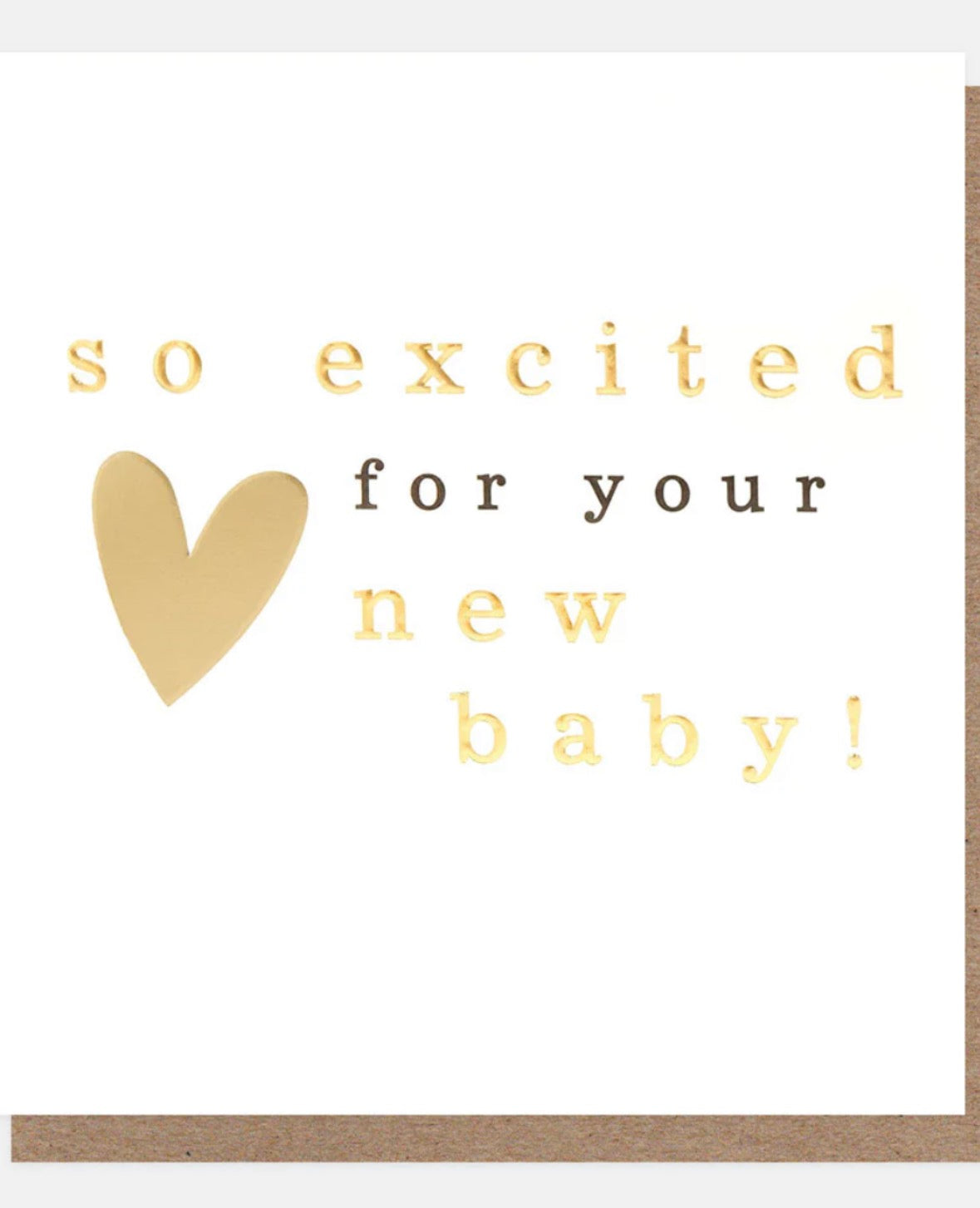 Gold Heart New Baby Card