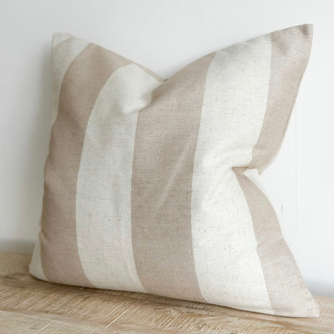 Freya Beige Bold Stripe Cushion