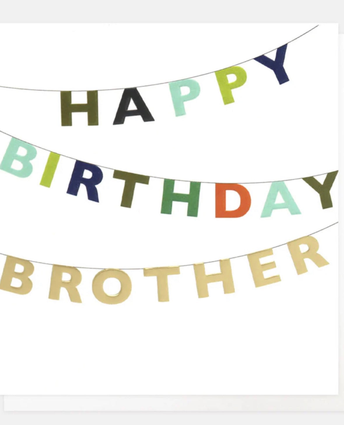 Colourful Bunting Happy Birthday Card For Brother