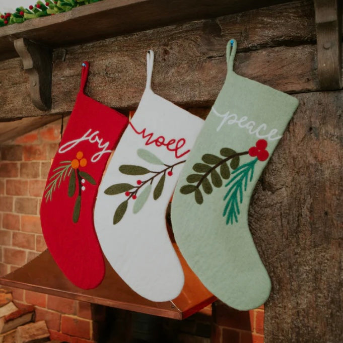 Noel Stocking - Cream