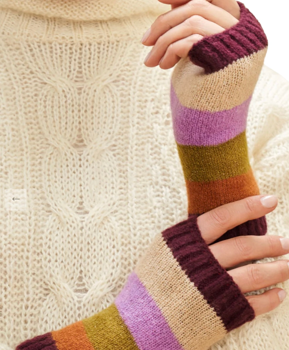 Vintage Stripe Wrist Warmers