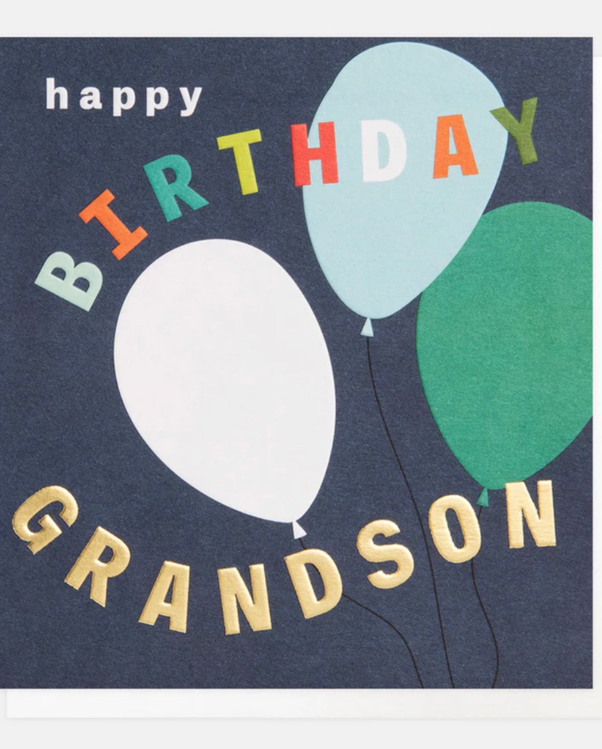 Colourful Balloons Birthday Card For Grandson