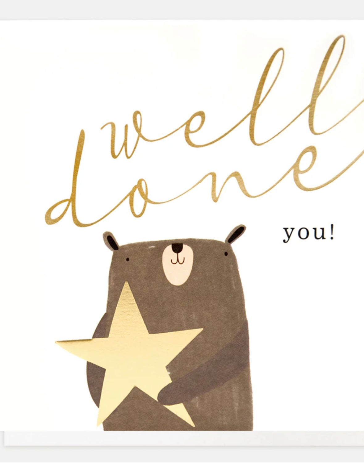 Gold Star Bear Congratulations Card