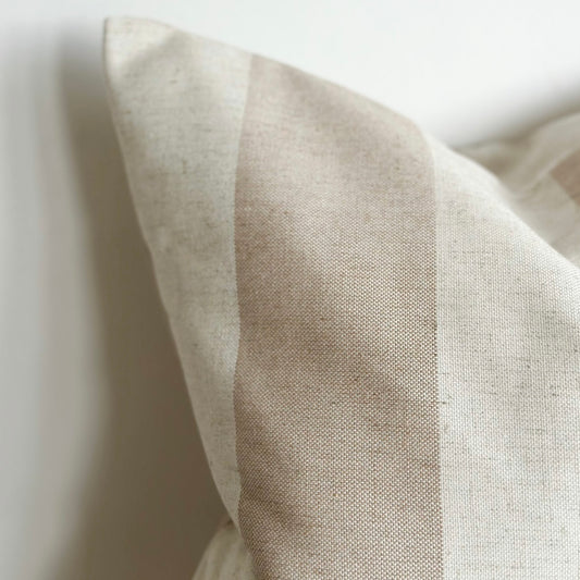 Freya Beige Bold Stripe Cushion