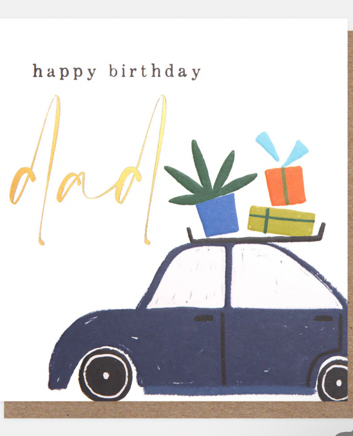 Car With Presents Birthday Card For Dad