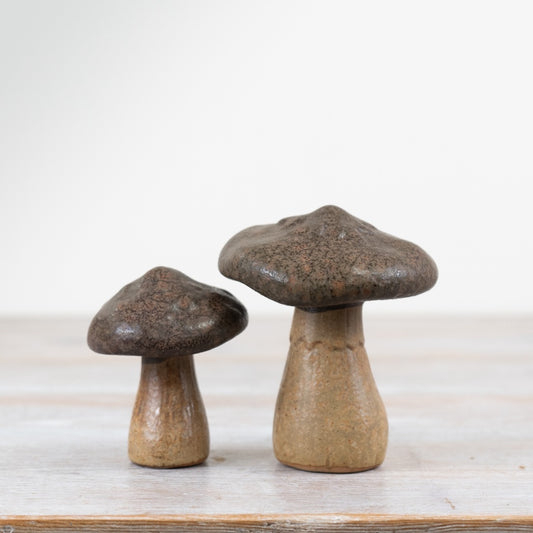 Glazed Dark brown mushroom - 2 sizes