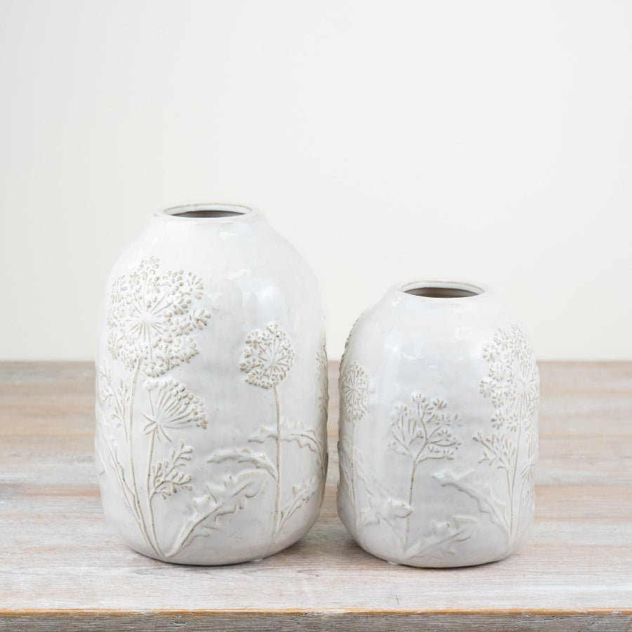 Embossed Flower Vase - 2 sizes