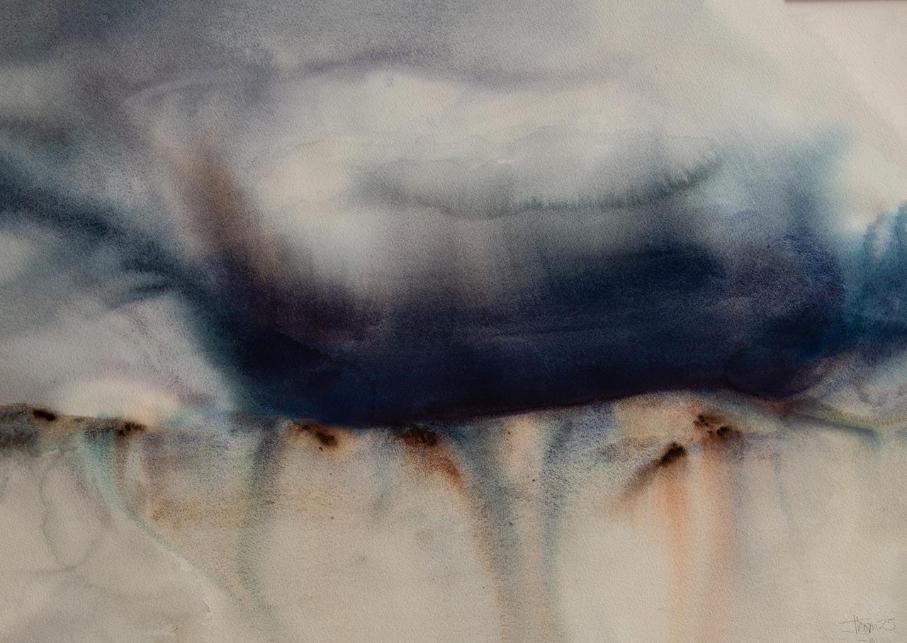 Dave Thomas Original Watercolours - “GATHERING STORM” A1 Frame