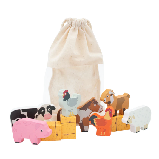 Bag of Wooden Farm Animals