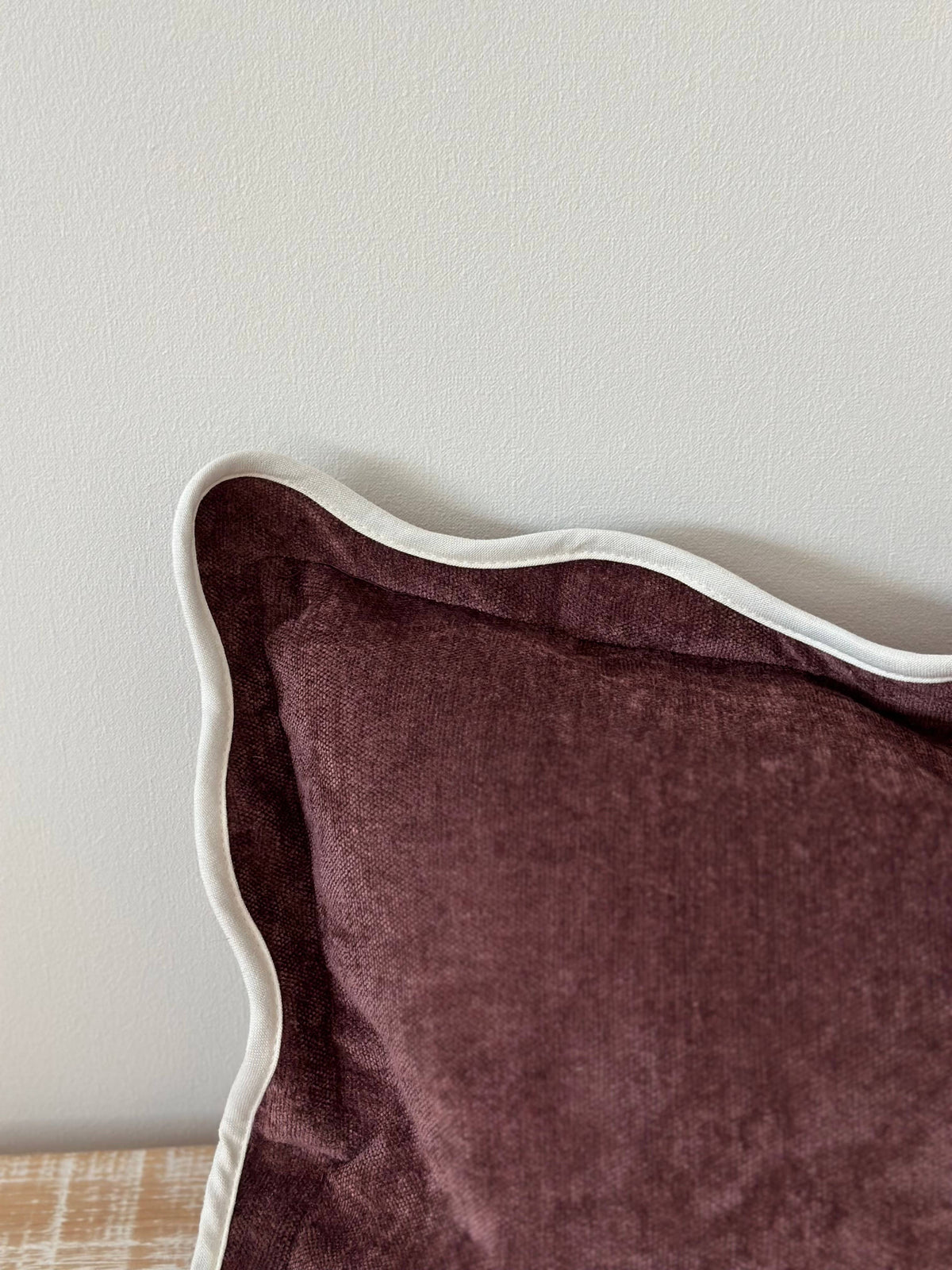 Chloe Plum Scalloped Edge Cushion 50x30