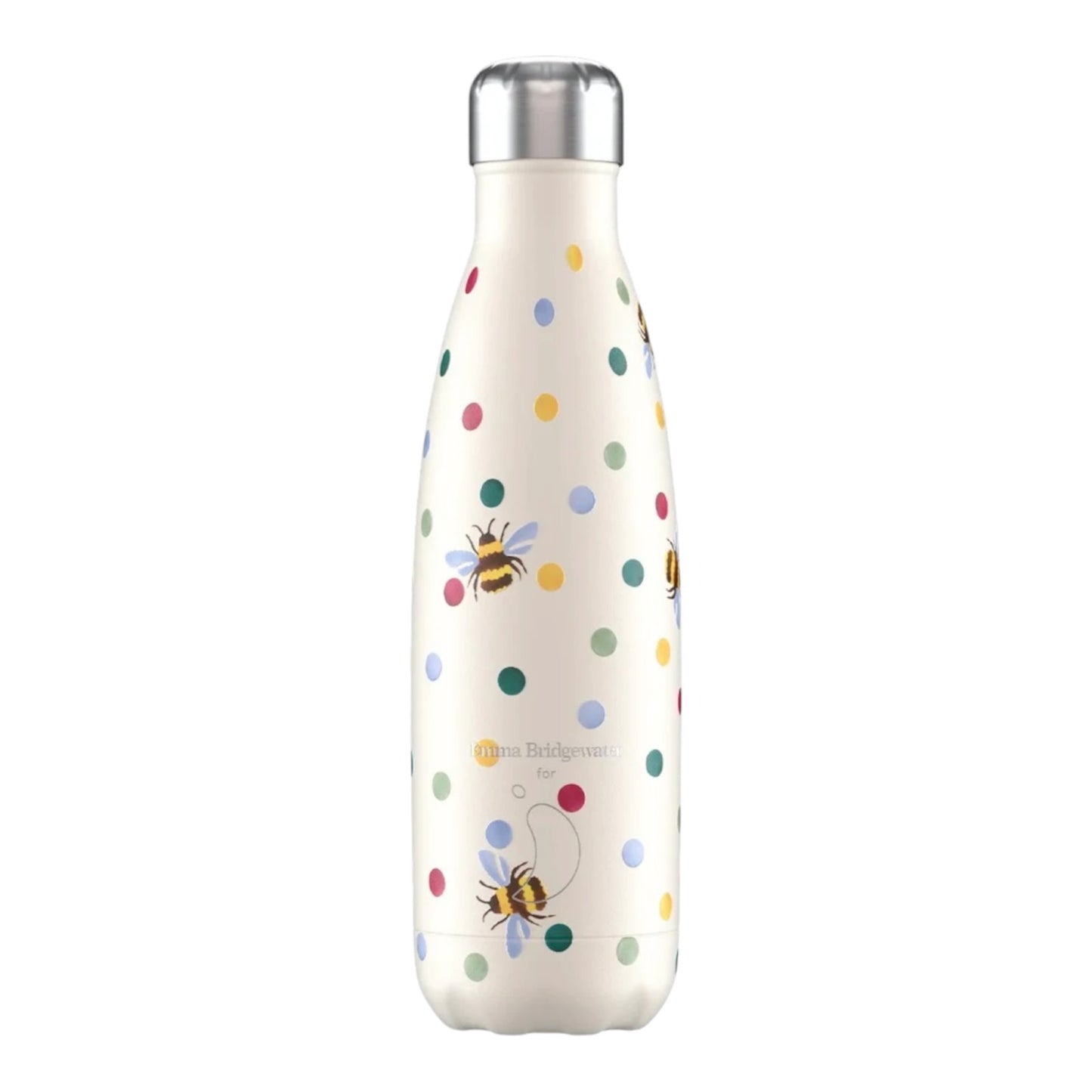 Chilly's Reusable Water Bottle 500ml - Emma Bridgewater - Polka Dots & Bees