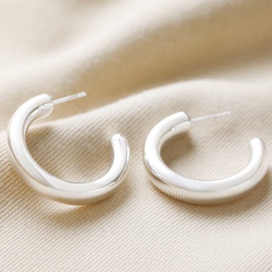 Large Chunky Hoops - silver or gold