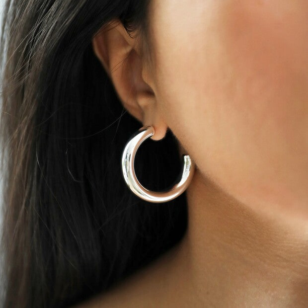 Large Chunky Hoops - silver or gold