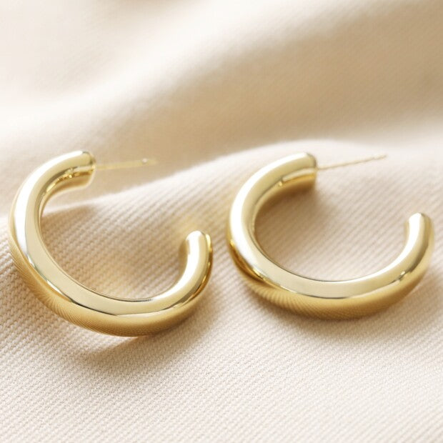 Large Chunky Hoops - silver or gold