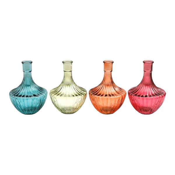 Boho Ribbed Glass Vases - 4 colours