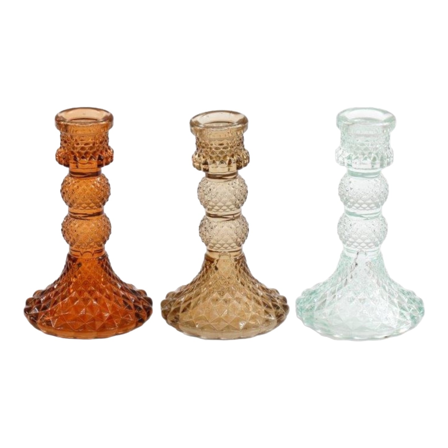 Glass Candle Holder - 3 colours