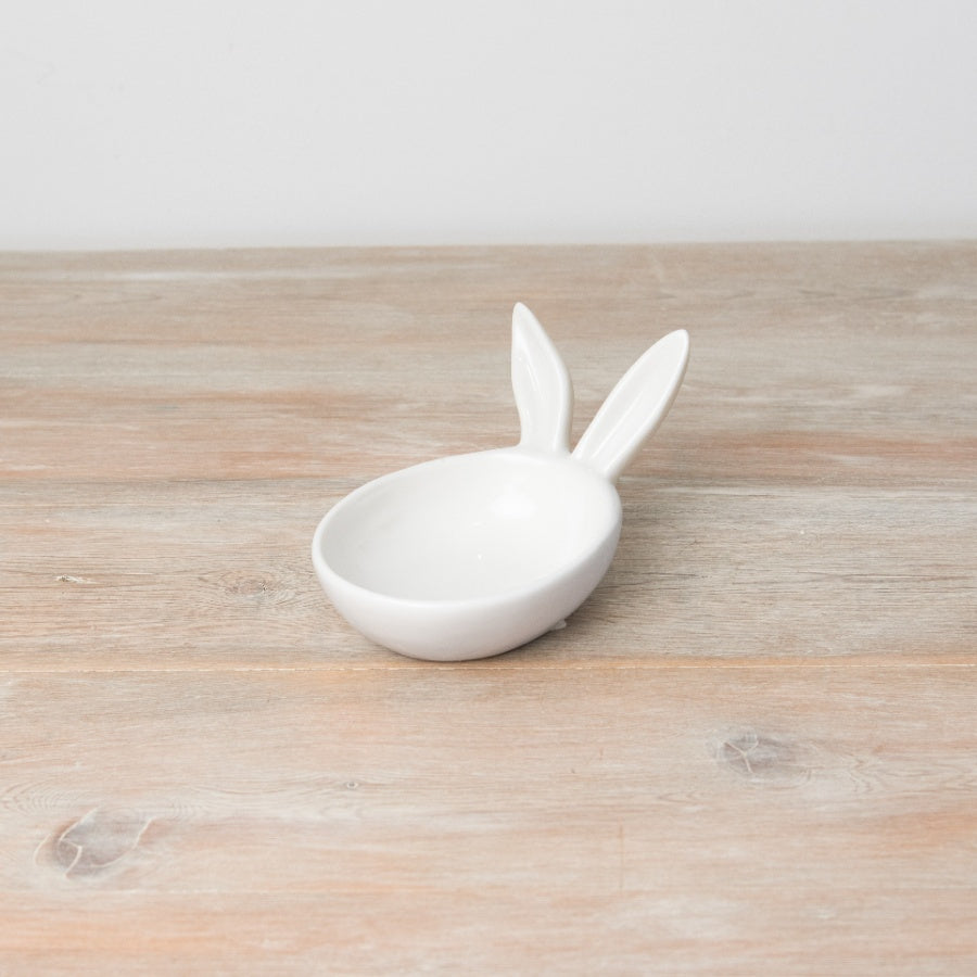 White Ceramic Bunny Dish