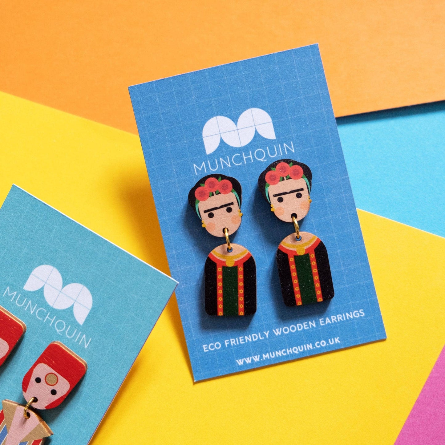 Liam Gallagher inspired - wooden dangle earrings