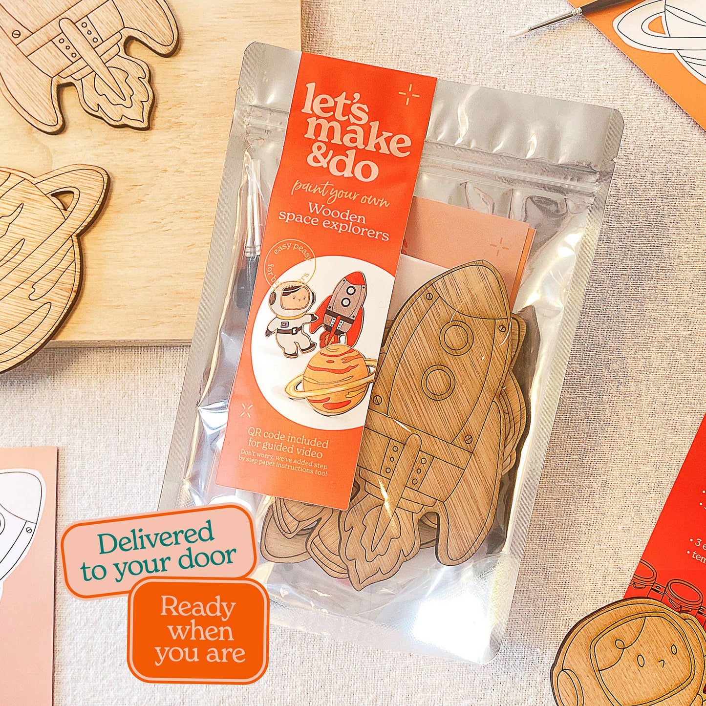 Paint Your Own Wooden Space Explorers Kit