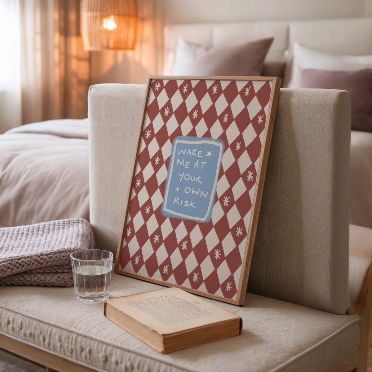 Wake Me at Your Own Risk Bedroom Print: A5