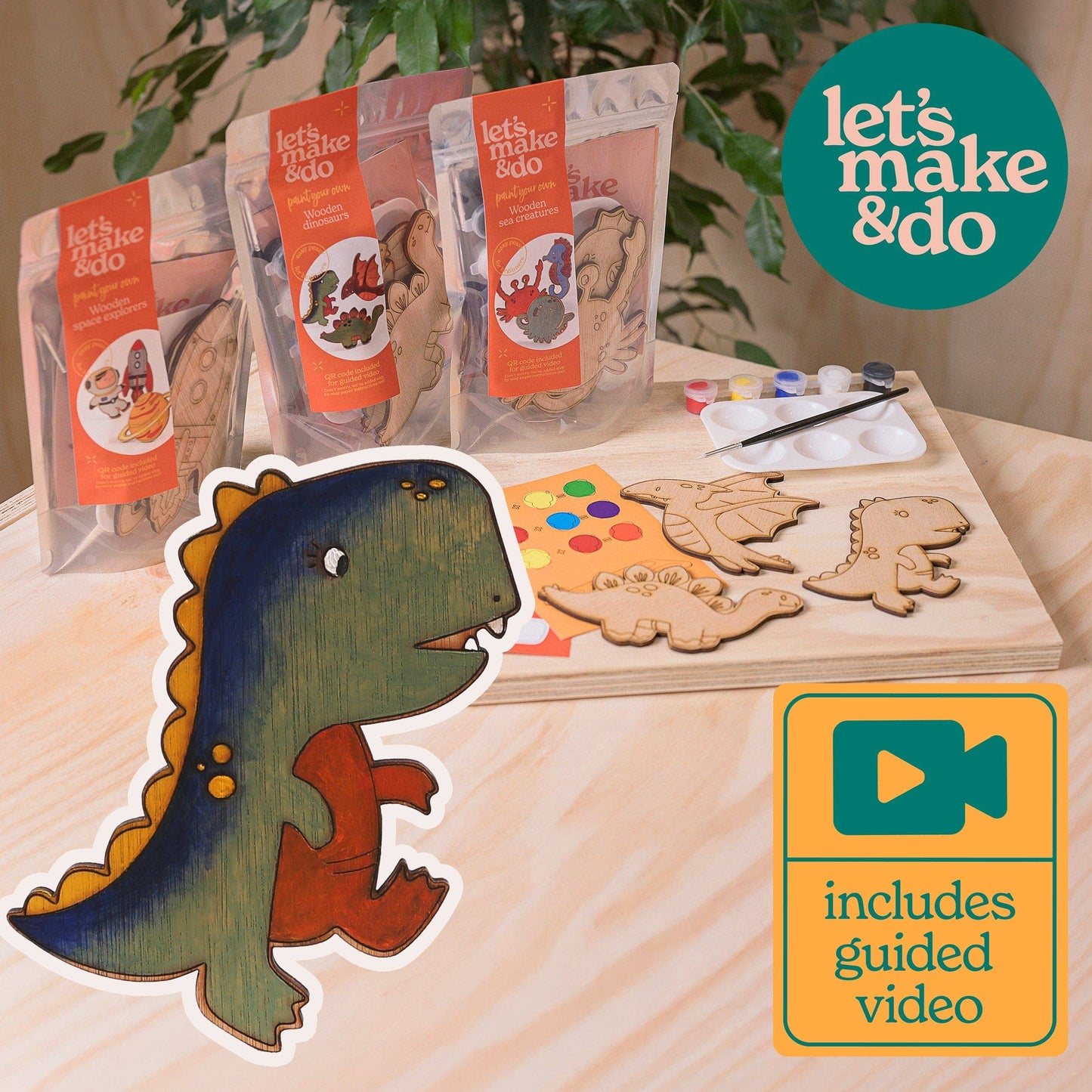 Paint Your Own Wooden Dinosaurs Kit