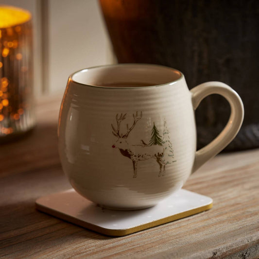 Christmas Stags Stoneware Mug