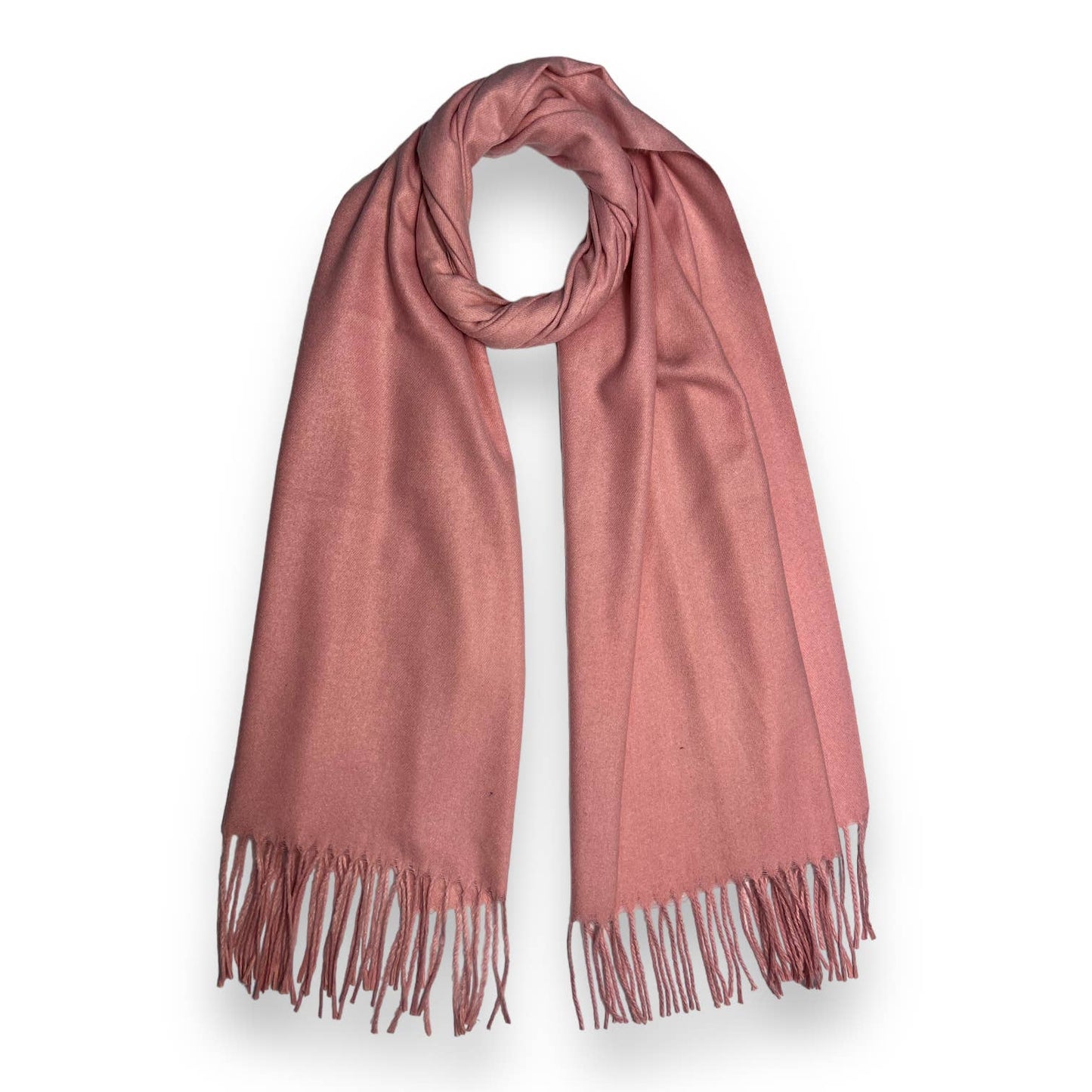 Plain woolblend scarf with tassels - Light Grey