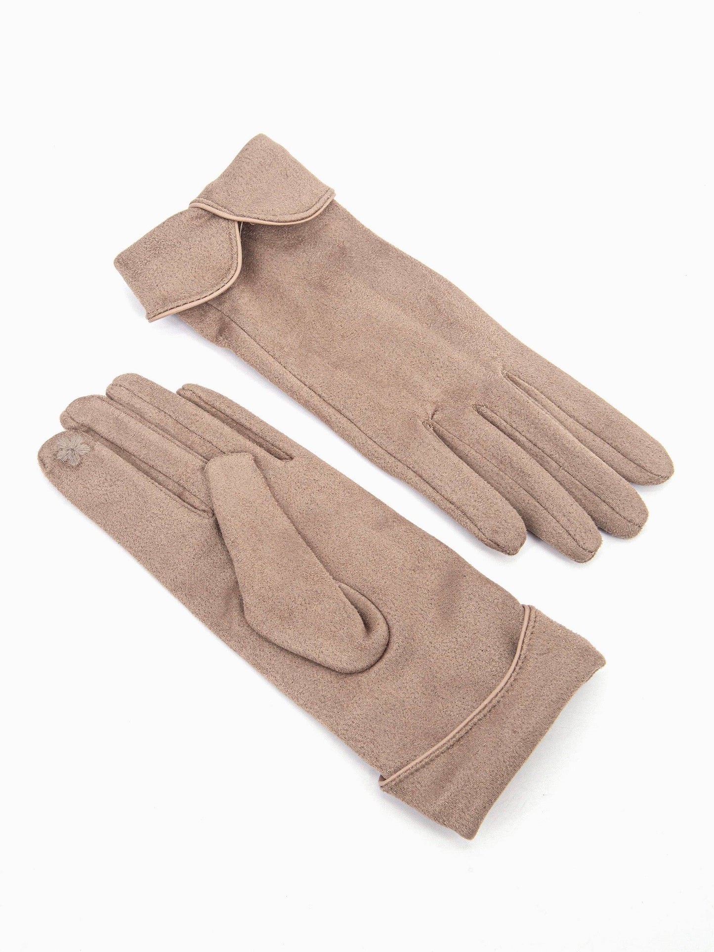 Tori Scalloped Cuff Gloves - Camel: One-size