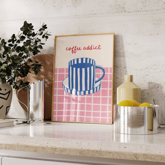 Coffee Addict Kitchen Print: A4