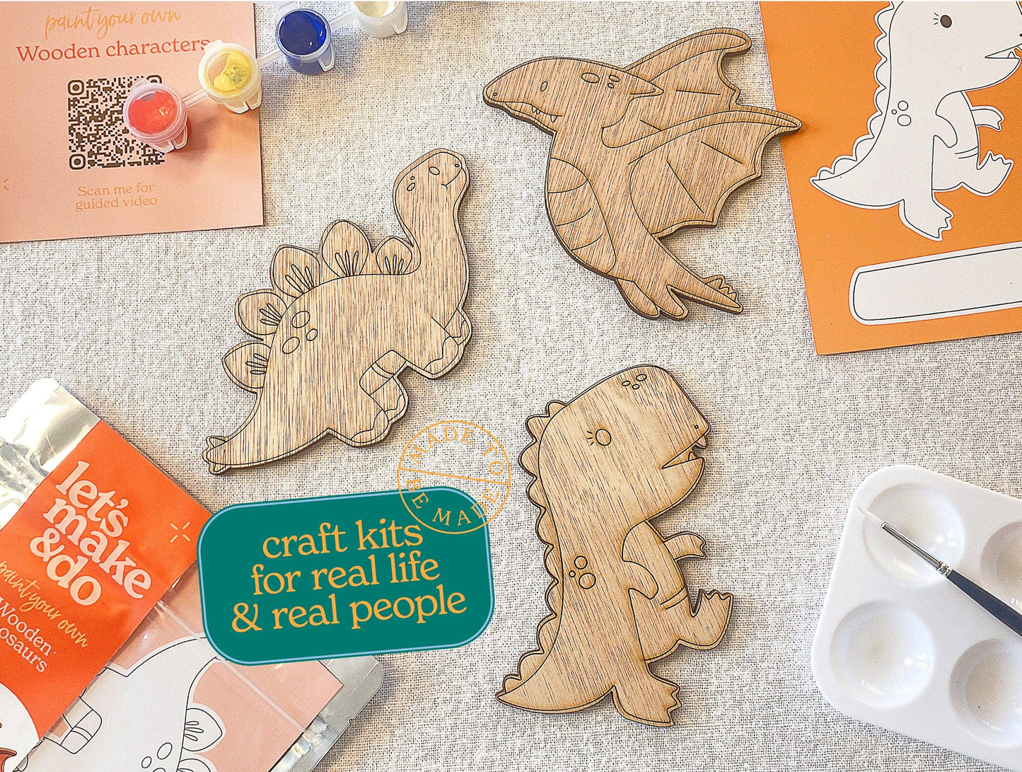 Paint Your Own Wooden Dinosaurs Kit